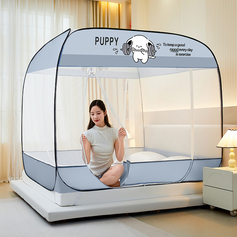 Sin mosquiteros instalados, mosquiteros de Mongolia, mosquiteros de tres puertas, mosquiteros desmontables con cremallera superior a prueba de polvo al por mayor