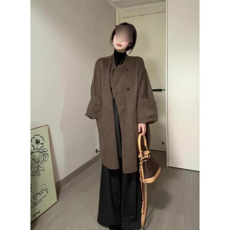 Maillard Brown Double-Sided Wool Coat for Women, New Autumn Style, High-End Short Woolen Coat for Petite Women in Winter Maillard Brown Double-Sided Wool Coat for Women, New Autumn Style, High-End Short Woolen Coat for Petite Women in Winter
