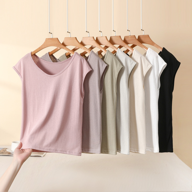Snowflake Cotton Flutter Sleeve Vest for Women, Summer Thin Sleeveless T-Shirt, Breathable and Sweat-Absorbent, Plus-Size Loose Casual Versatile Top Snowflake Cotton Flutter Sleeve Vest for Women, Summer Thin Sleeveless T-Shirt, Breathable and Sweat-Absorbent, Plus-Size Loose Casual Versatile Top