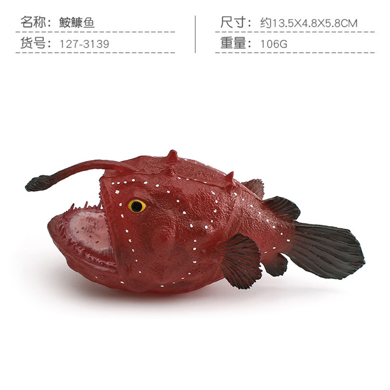 Transfronteriza simulación de Vida Marina modelo de pescado sapo pescador mero submarino animal adornos estáticos