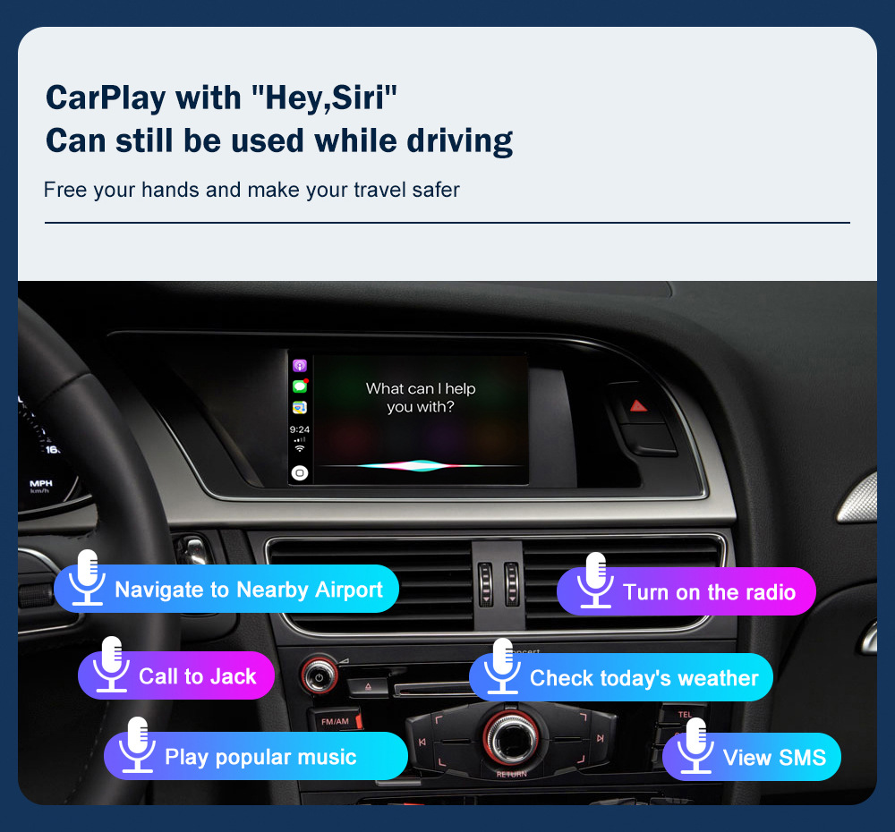 RoAd Engine Interconnection Wireless CArPlAy Is SuitAble for Audi A4 A5 2009-2015 Decoder Mode