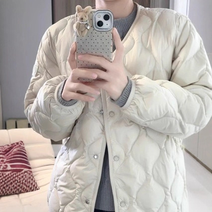 Bojia Same Style down Jacket Cloud Coat for Women, New Autumn and Winter Simple Loose Slimming Casual Warm Top Coat