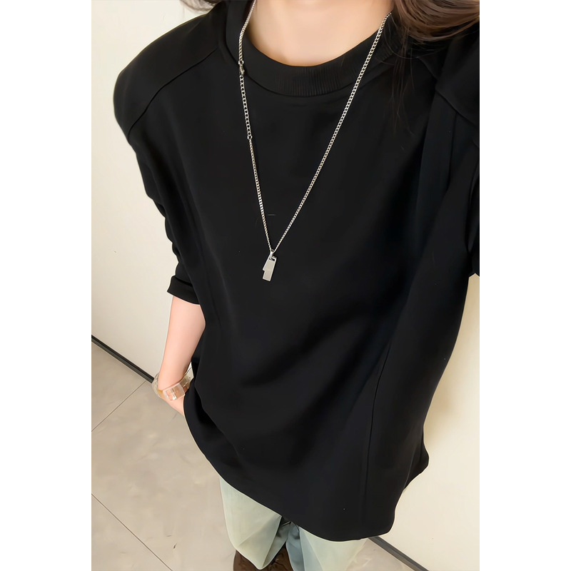 Trendy American-style Deconstructed Patchwork Long-sleeve T-shirt, Autumn Vintage Versatile Loose Casual Top_voghion.com