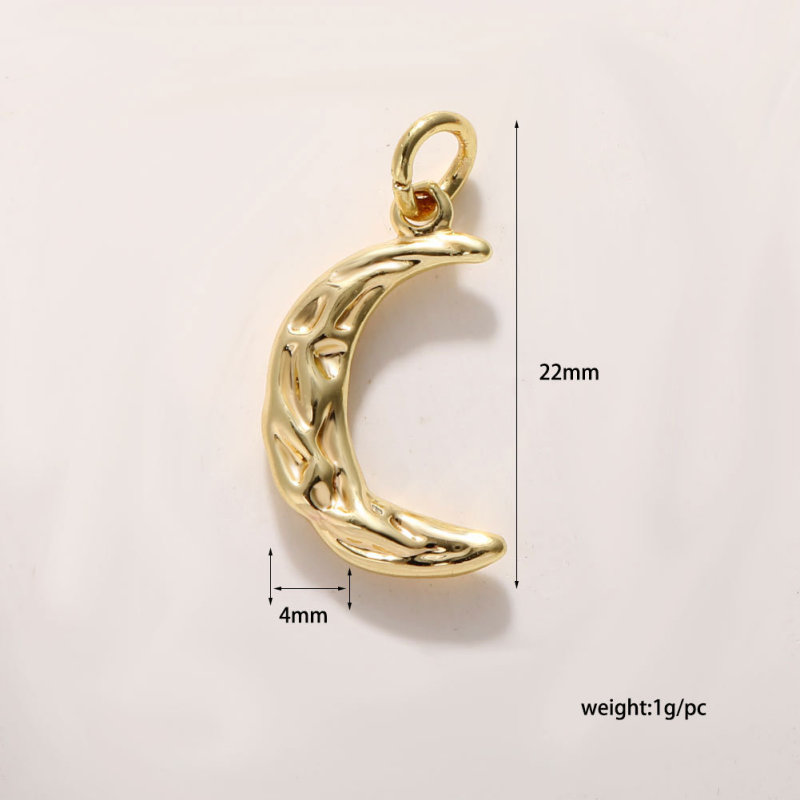 DIY 銅メッキ 18 k ゴールドムーンスターネックレスペンダントオイルドリップジルコン五芒星ブレスレットイヤリングキーホルダーペンダント|undefined