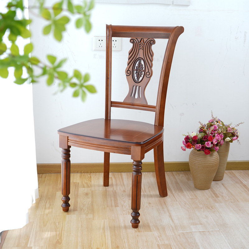 European solid wood dining chairs modern simple solid wood chairs…