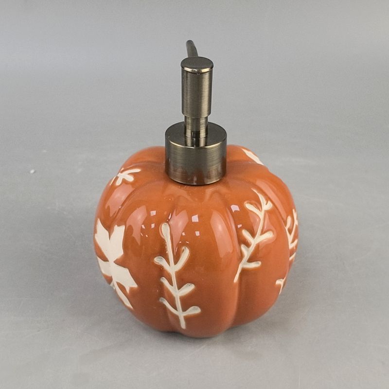 Botella de baño de calabaza de cerámica creativa personalizada de Halloween jabón pila set cerámica desinfectante de manos botella de presión botella dividida