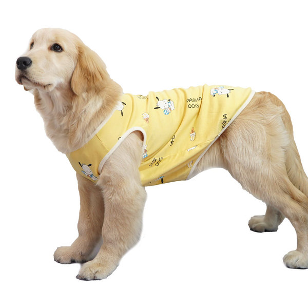 Pure cotton pet vest panda print breathable large dog clothing…
