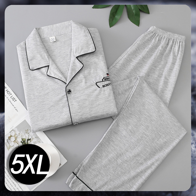 100% algodón de los hombres pijamas de primavera y otoño cardigan manga larga de mediana edad papá puede usar al aire libre desgaste del hogar traje de verano Delgado