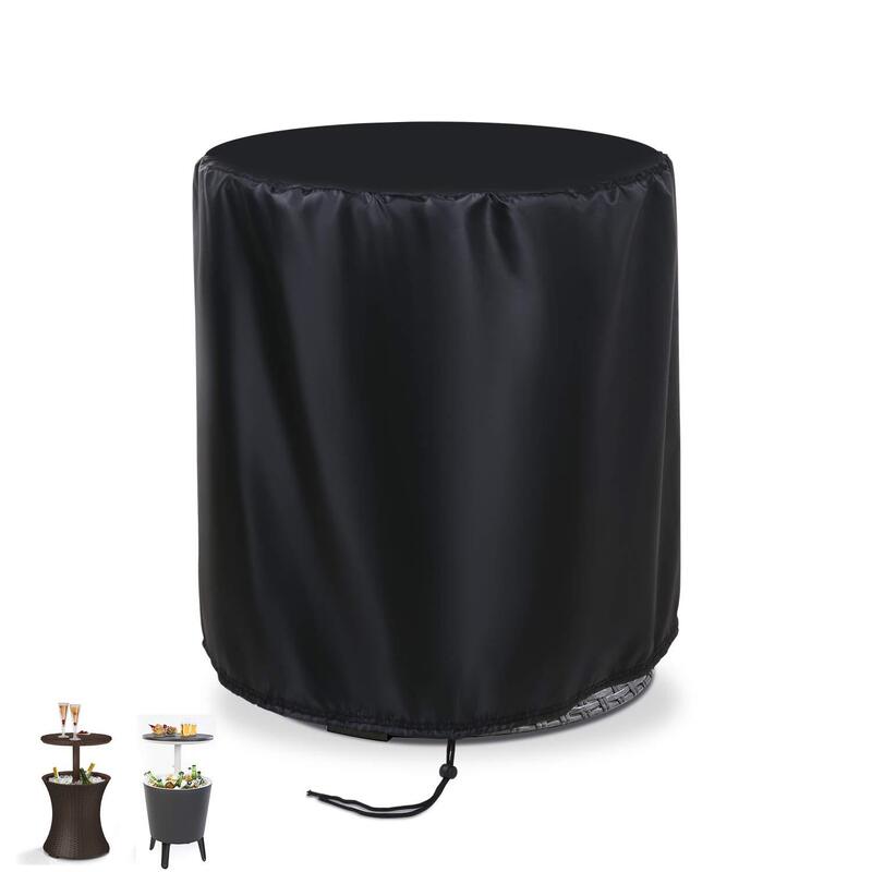 Drawstring Black Stool Cover Round Bar Cover Silver-Coated Oxford Cloth Waterproof Sun Protection Outdoor Courtyard Cold Drink Table Drawstring Black Stool Cover Round Bar Cover Silver-Coated Oxford Cloth Waterproof Sun Protection Outdoor Courtyard Cold Drink Table