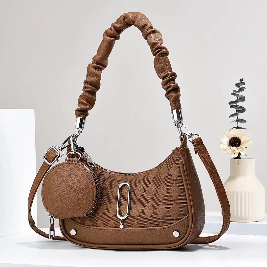 Women's Bags Underarm Bags Trendy Simple And Fashionable Versatile Soft Leather Shoulder Crossbody Small Square Bag_voghion.com