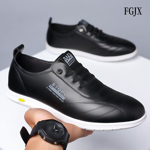 New Style Casual Leather Shoes Spring British Style PU Casual Men's Shoes Korean Version Soft Sole Lazy Shoes Bean Shoes