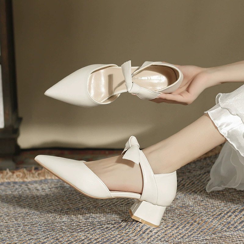 High sandals, summer fashionable footwear pointy toe, Korean style