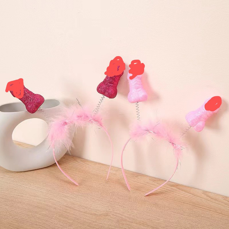 Cross-border Hen party espuma personalidad plumas de cabello de cabello de cabello estilo de cabeza de plumas rosa hebilla de cabeza