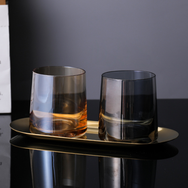 Trapezoidal Ash Amber / Gold Tray
