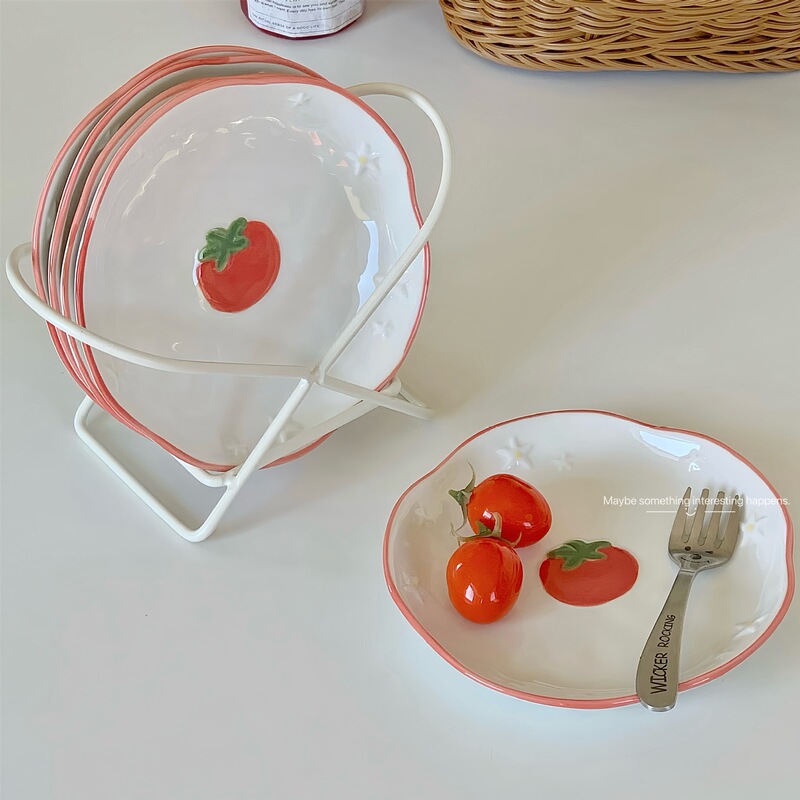 Creative 6-inch plate high-level household cute cake plate exquisite snack plate ceramic fruit dessert plate