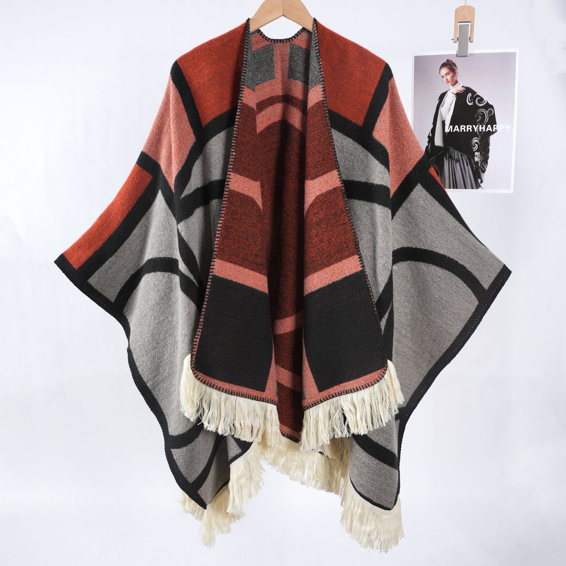 Damas retrógrado estilo nacional de lujo chal de viaje con una capa de capa de viaje del noroeste grande chal de horquilla nuevo