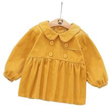 女童围兜长袖反穿衣儿童饭兜婴幼儿防水罩衫秋冬纯棉宝宝吃饭罩衣