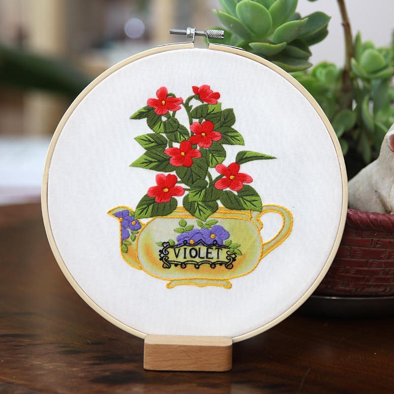 Bordado material de bricolaje paquete Lu bordado hecho a mano tela creativa decoración de estilo europeo flor tridimensional novicio costura colgante pintura