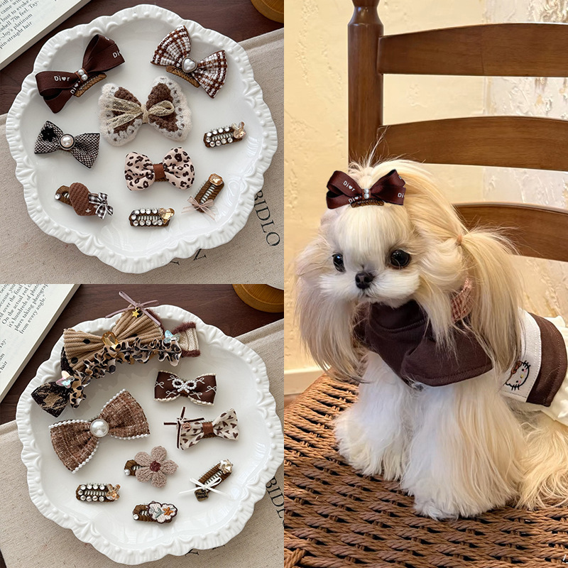 狗狗发夹蝴蝶结猫咪比熊泰迪发饰马尔济斯博美夹子宠物头饰原创|undefined