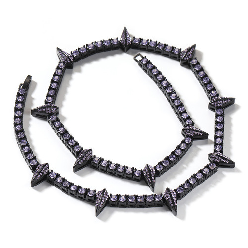 Hip-hop, cute, European and American new products, luminous oil dripping black panther necklace, alloy nightclub trendy accessories