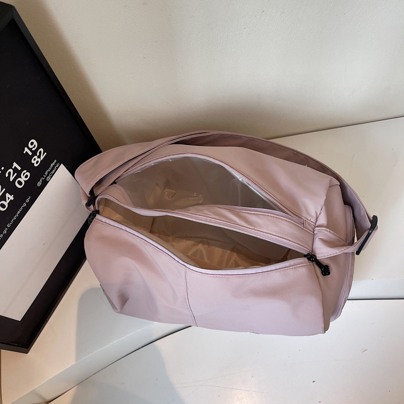 Women's Solid Color Nylon Large Capacity Travel Bag, Commuter Luggage Bag, Casual Shoulder & Crossbody Bag, Gym Bag - Thumbnail 4