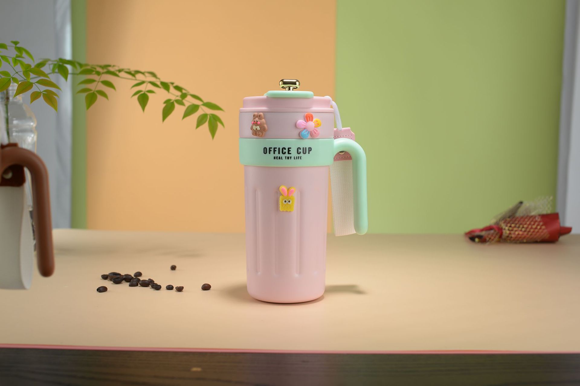 Taza de vacío de visualización de temperatura de acero inoxidable 316 taza de agua simple portátil 2023 e-commerce nueva taza de café con cuerda