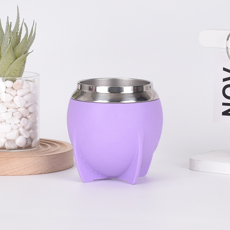 Amazon nueva taza de acero inoxidable 304 taza de vacío de doble capa creativa taza de vino tinto en forma de U