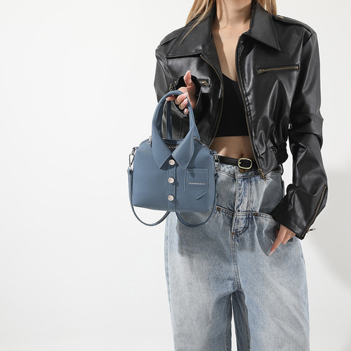 2024 New INSA Style Korean Small Minority Personality Women's Fashion Shirt Single Shoulder Crossbody Bag
