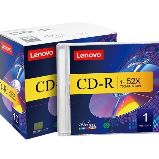 Lenovo CD-R пустой CD-диск для записи 52 скорость 700 МБ Тайваньский производственный файл CD-диск в штучной упаковке 10 шт./Упак.