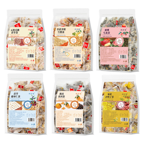 Combination tea: chrysanthemum, wolfberry, cassia seed tea, green kumquat, lemon, passion fruit tea, sour plum soup, five-finger peach, tuckahoe tea