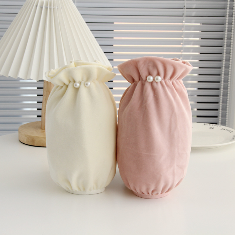 秋冬新款珍珠袖套女成人学生短款可爱套袖上班护袖羽绒服防脏袖头