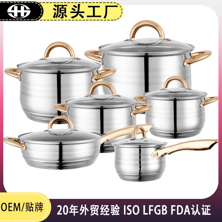 Precio de fábrica del fabricante mango de oro accesorios de oro de acero inoxidable set de 12 piezas set de paneles de cocina