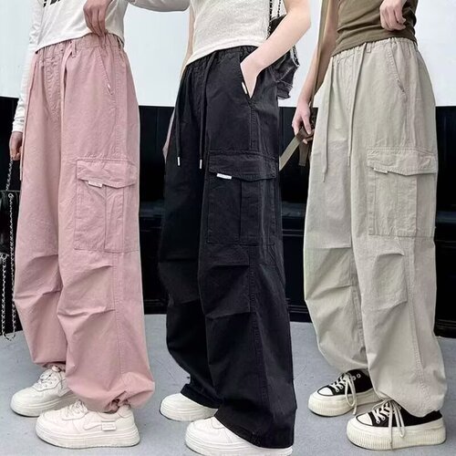 Children's Work Pants Summer Sports Pants 2025 Big Kids Wide Leg Pants Children Spring and Autumn Casual Girls Pants