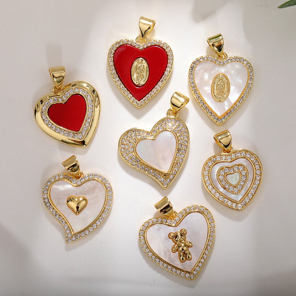 Elegant Streetwear Heart Shape Copper Plating Inlay Zircon Jewelry Accessories display picture 2
