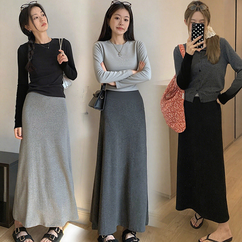 Maternity Midi Skirt Autumn Trendy New Outerwear Fashion No-Show Belly Mid-Length Bodycon Mermaid Skirt Slimming Long Skirt