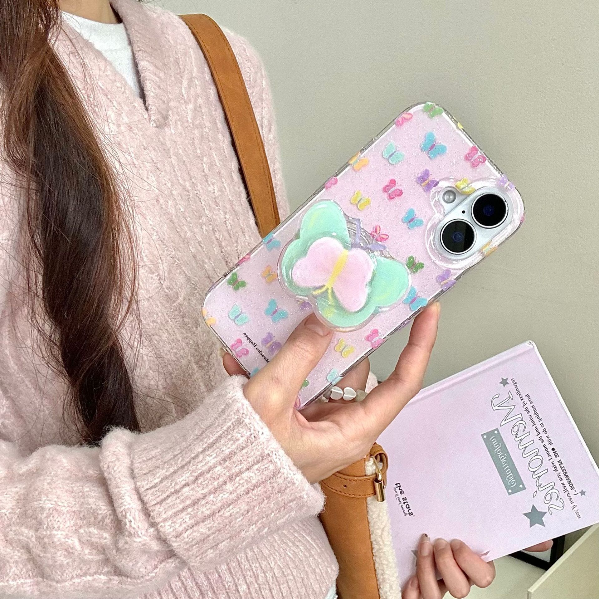 Dopamina color mariposa para iPhone16 funda para teléfono móvil 15ProMax Apple 14/13 nicho 16PM nuevo