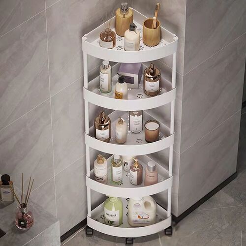 Bathroom sink shelf multi-layer organizer, corner cabinet, triangular cosmetic floor stand, bathroom storage rack