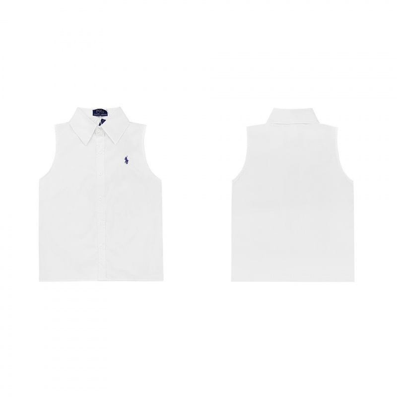 RL Ralph Lauren Small Standard War Horse Sleeveless Vest Shirt Polo Collar Slim Look Elegant Top Women's Casual All-Match