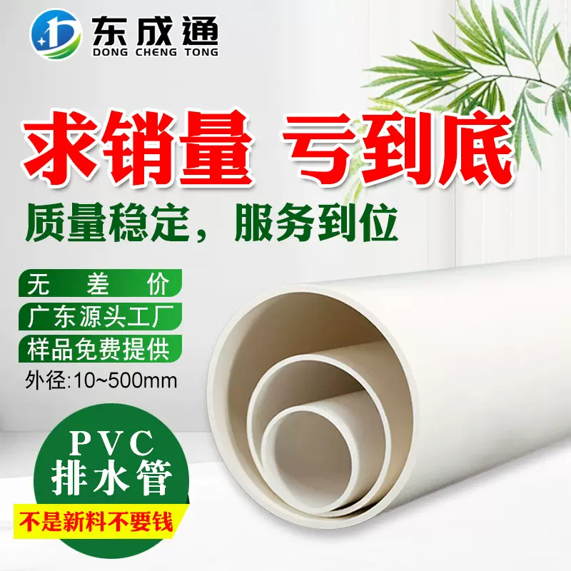 pvc管110排水水管160排污管75雨水50下水200mm白色塑料通风管加厚