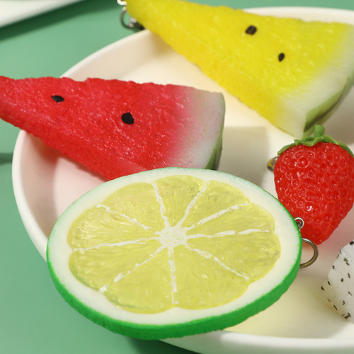 Customized car key pendant pvc keychain simulation fruit keychain custom made food and toys wholesale key pendant