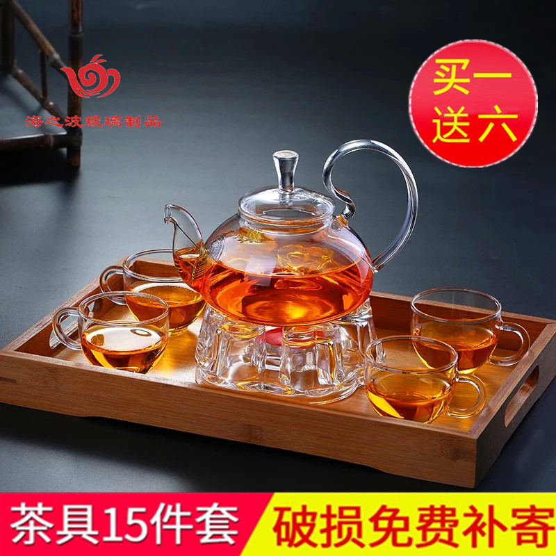 BC10耐热玻璃茶具套装防掉盖花茶壶高把仙女壶功夫泡茶壶沏茶透明
