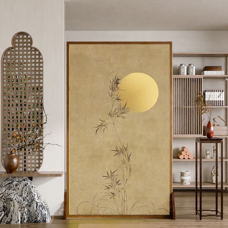 Bamboo Artistic Conception Chinese Screen Partition Living Room Office Movable Entrance Entrance Blocking Decoration Zen Screen