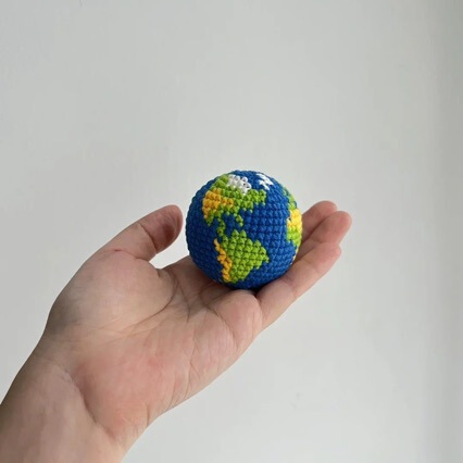 Savior Plan Same Style Handmade Earth Pendant Yarn Crochet Finished Product Bag Decoration Keychain Cross-Border Wholesale