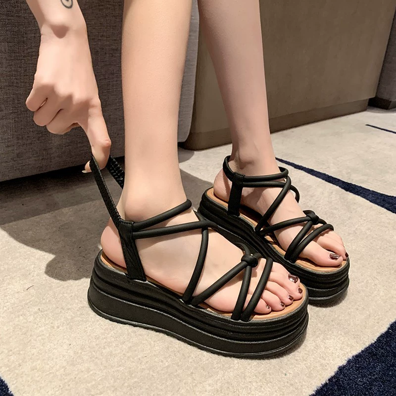 Summer sandals, footwear for leisure, shoes platform, high-quality style, bright catchy style, french style