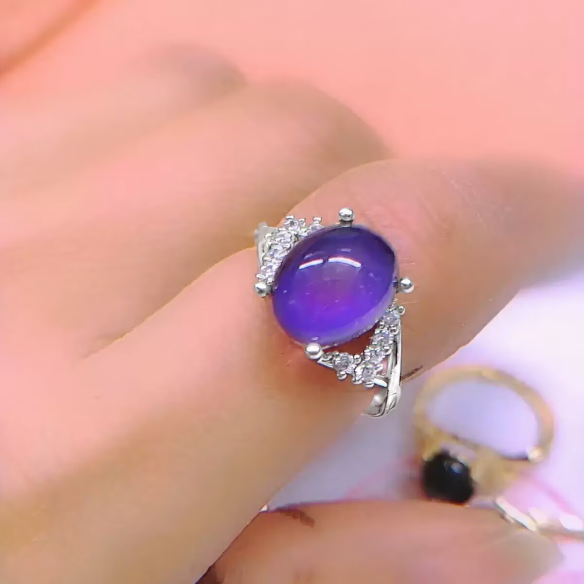 Anillo Cruzado Sensible a la Temperatura de Aleación de Zinc, Ajustable, para Mujer