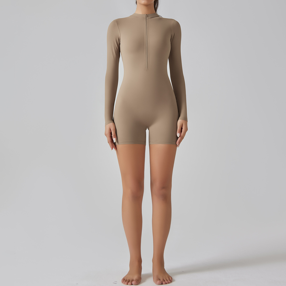 206g Weight Long Sleeve Sleeve Length Nylon, Cotton Blend Fabric Type Regular Top Length Rompers Pants Type Fitness, Running, Sports Occasion Round Neck Neckline Solid Color Pattern Simple Style, Sport Style Style Simple Style Sport Style Solid Color Nylon Cotton Blend Round Neck Tracksuit Rompers 67
