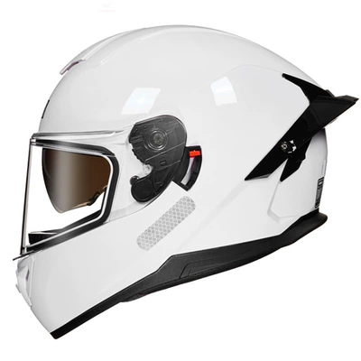 electric car helmet, Motosiklet kaskı (dəbilqə) - bright-white-transparent-m