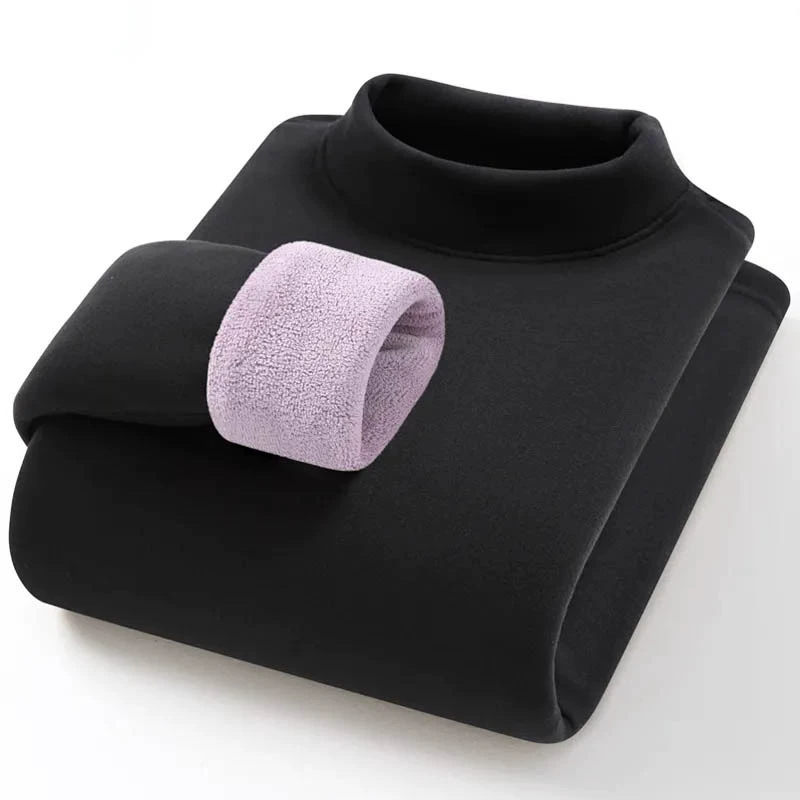 Зимняя [толстая верблюжья пуховая] женская рубашка с полугольфом и бархатной утолщенной нижней частью, термобелье, футболка с одним верхом