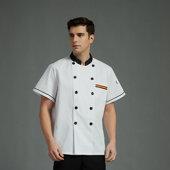 Chef's Work Clothes Men's Short-sleeved Summer Thin Chef's Clothes Long-sleeved White Restaurant Canteen Catering Worker's Clothes Chef's Clothes
