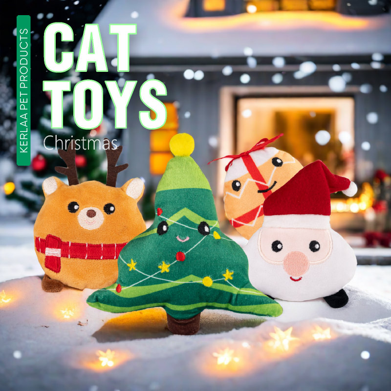 Christmas Cat Toys Plush Boredom-Relief Self-Entertainment Cat Teaser Stick Pet Cat Supplies Manufacturer Wholesale Kitten Christmas Limited Edition